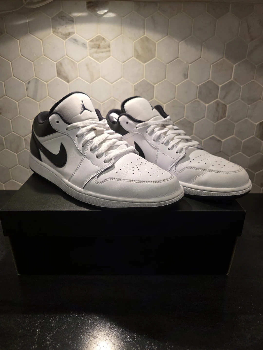 2023 Air Jordan 1 Low 'White Black' Size 12 Sneakers