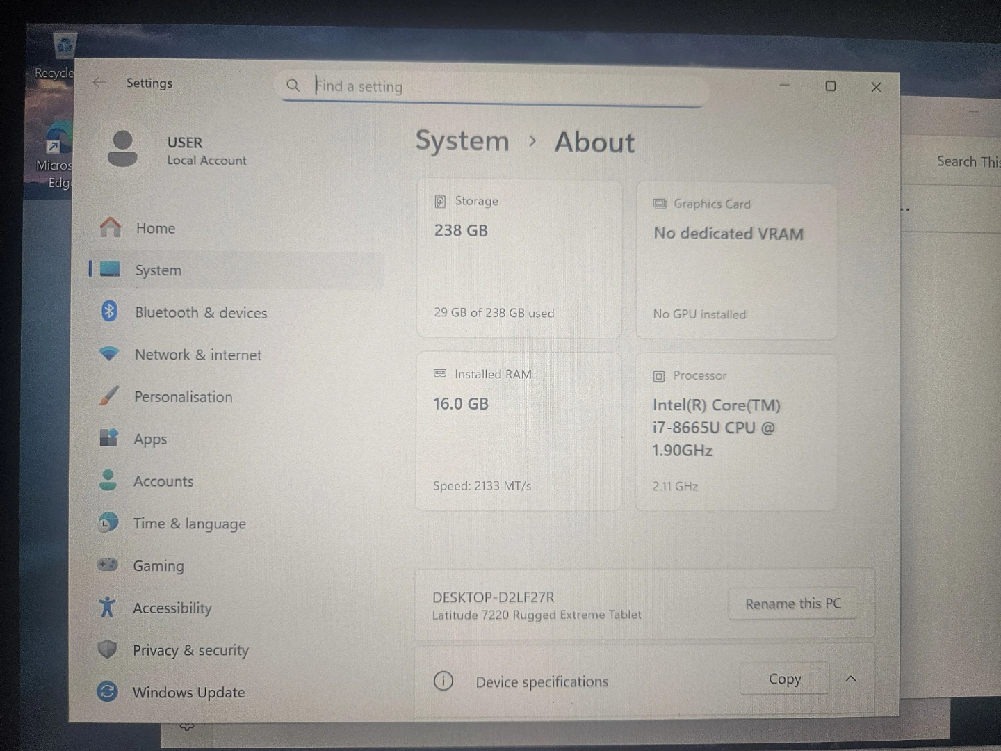 Dell Latitude 7220 Rugged Extreme Tablet