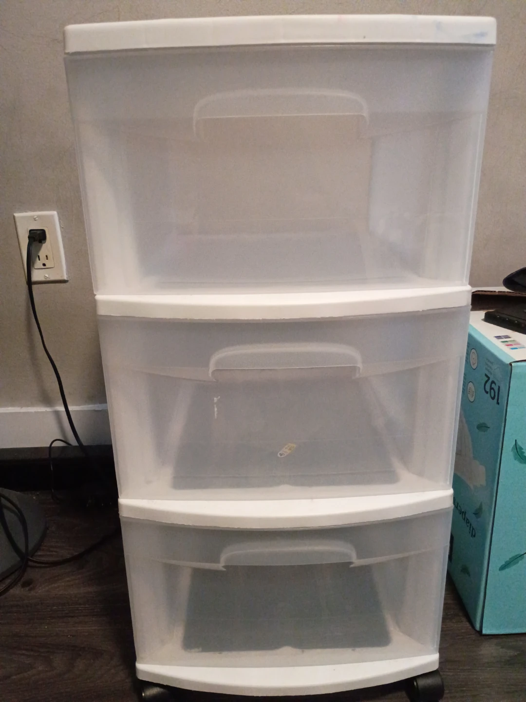 Plastic 3-Drawer Storage Cart with wheels
