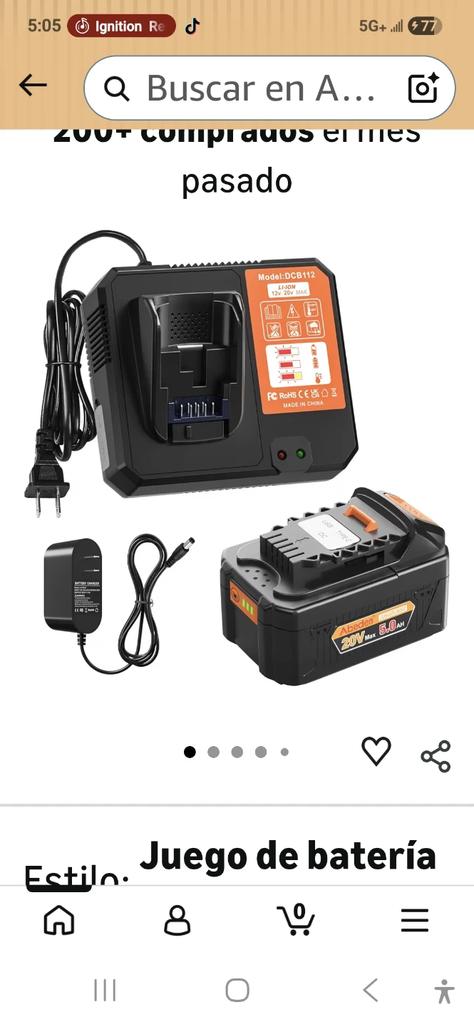 Abeden 20V Max 5.0Ah Lithium-Ion Battery & Charger DCB112 - photo 2