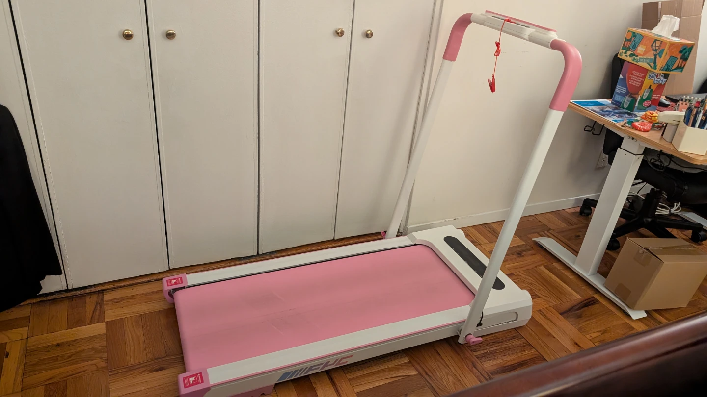 FYC Pink Folding Treadmill with Remote