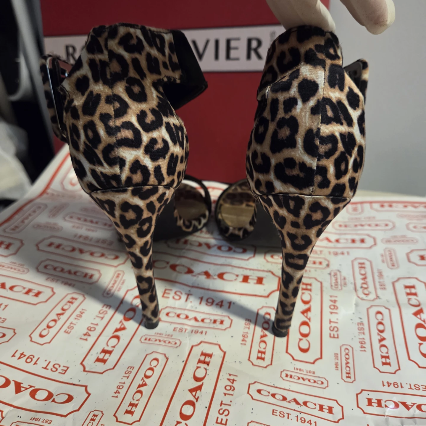 Leopard Print High Heel Ankle Strap Sandals - photo 3