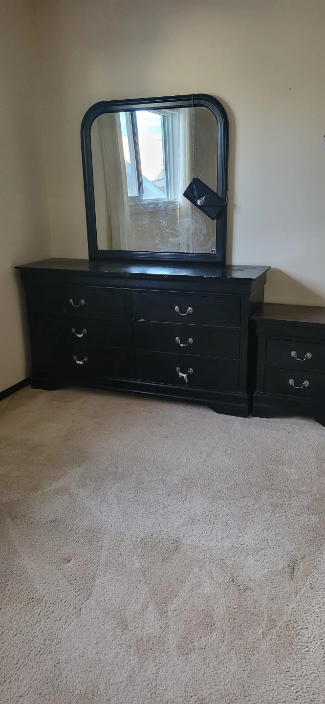 Black Dresser with Mirror