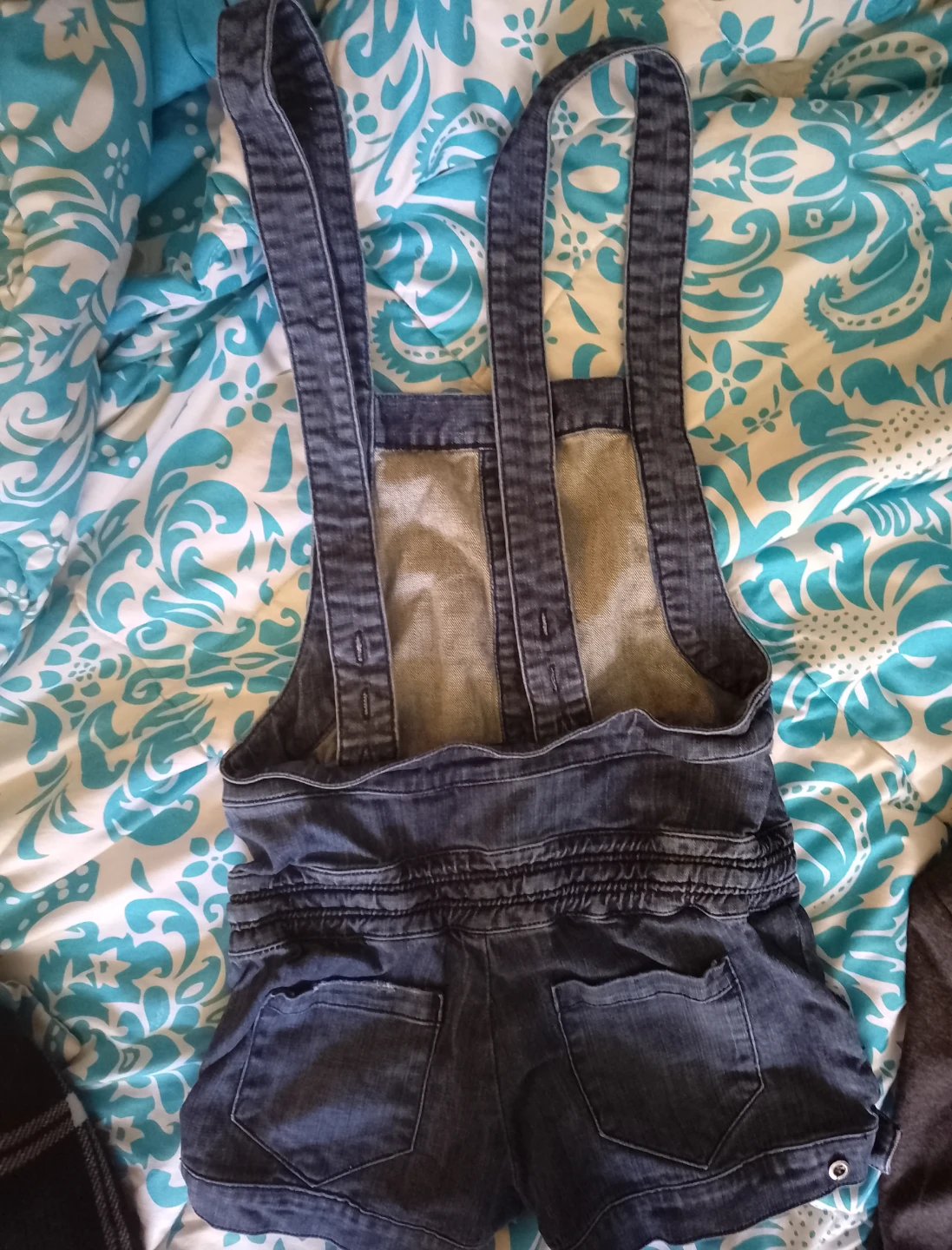 Denim Overalls Shorts - photo 2