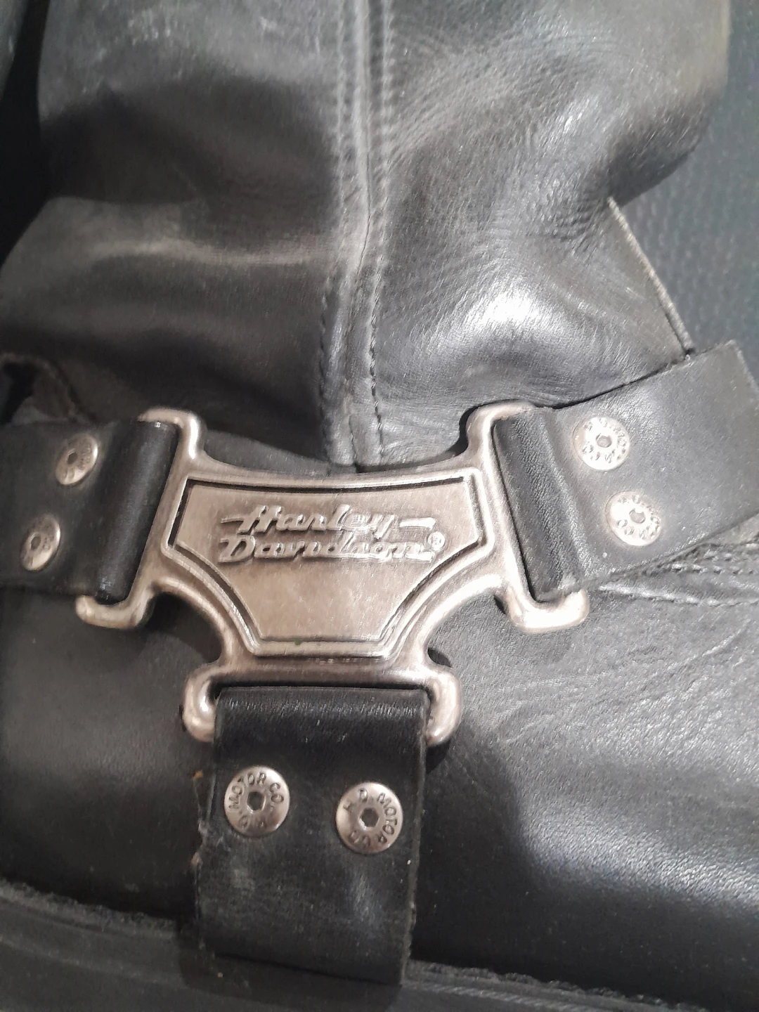 Harley-Davidson Men's Black Leather Motorcycle Boots Size 8 UK - photo 2
