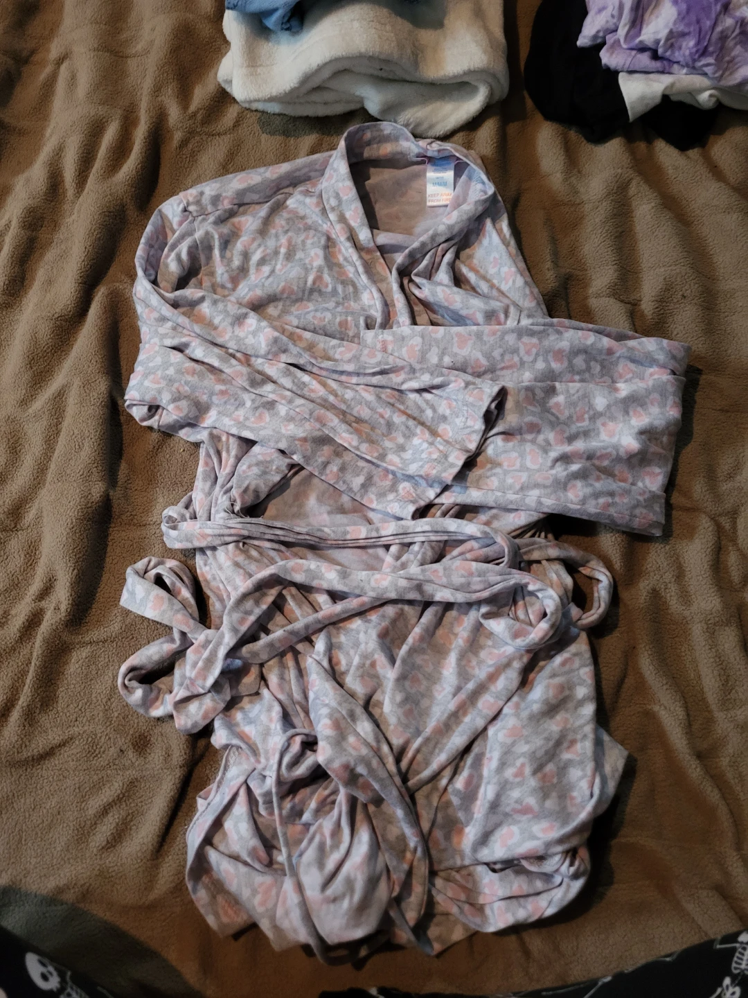 Pink and Grey Leopard Print House Coat