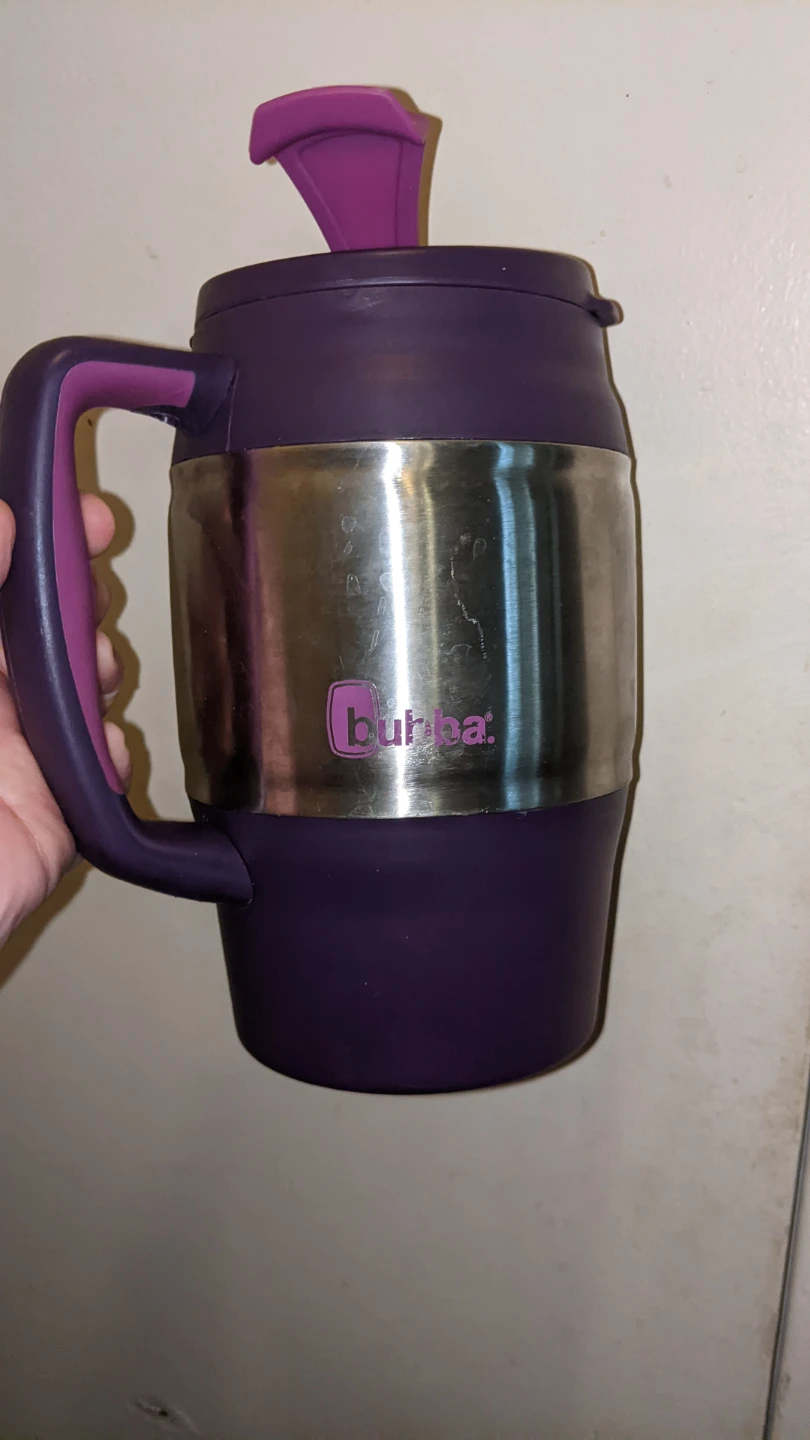 Bubba purple tumbler mug with handle