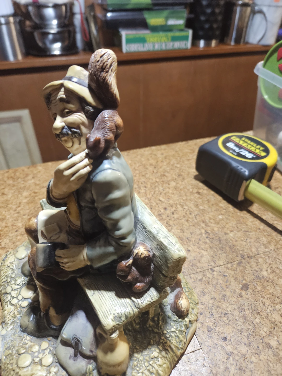 Figurine of a man with a dog on a bench - photo 4