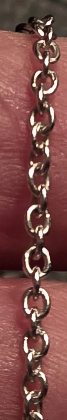14k. White Gold Rolo italy Chain 16" 4 grams - photo 3