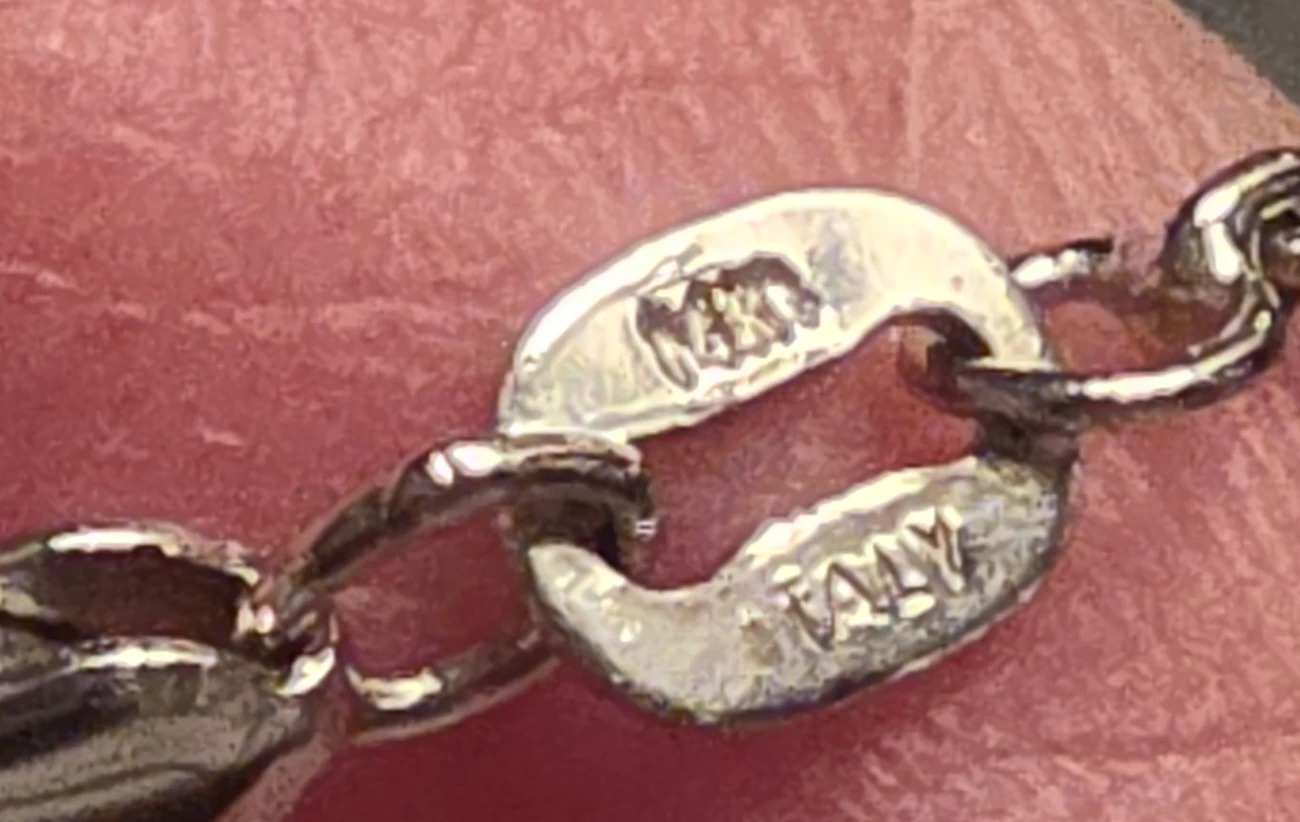 14k. White Gold Rolo italy Chain 16" 4 grams - photo 5