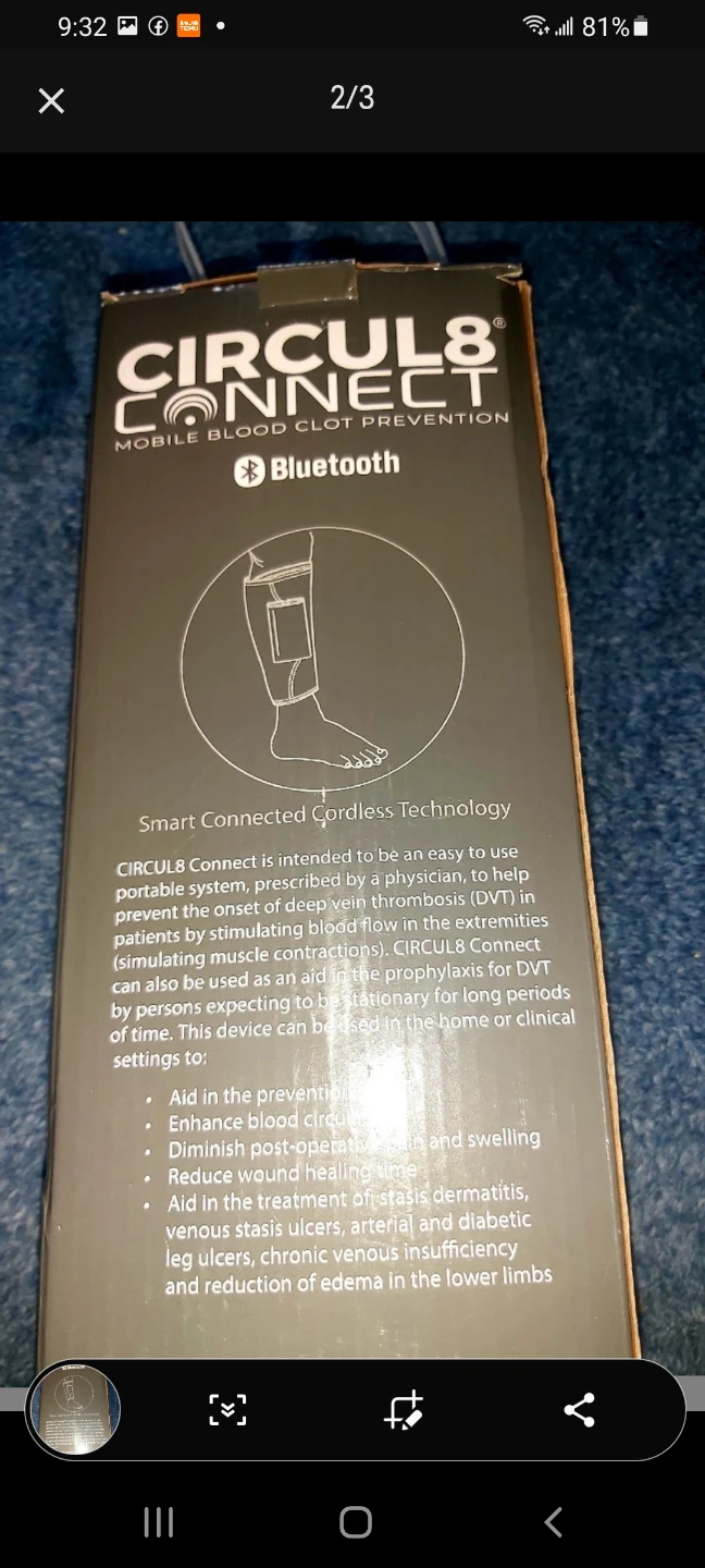 CIRCUL8 CONNECT Mobile Blood Clot Prevention Device
