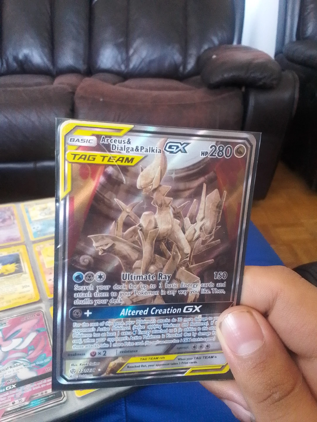 Pokemon Arceus & Dialga & Palkia GX TAG TEAM card