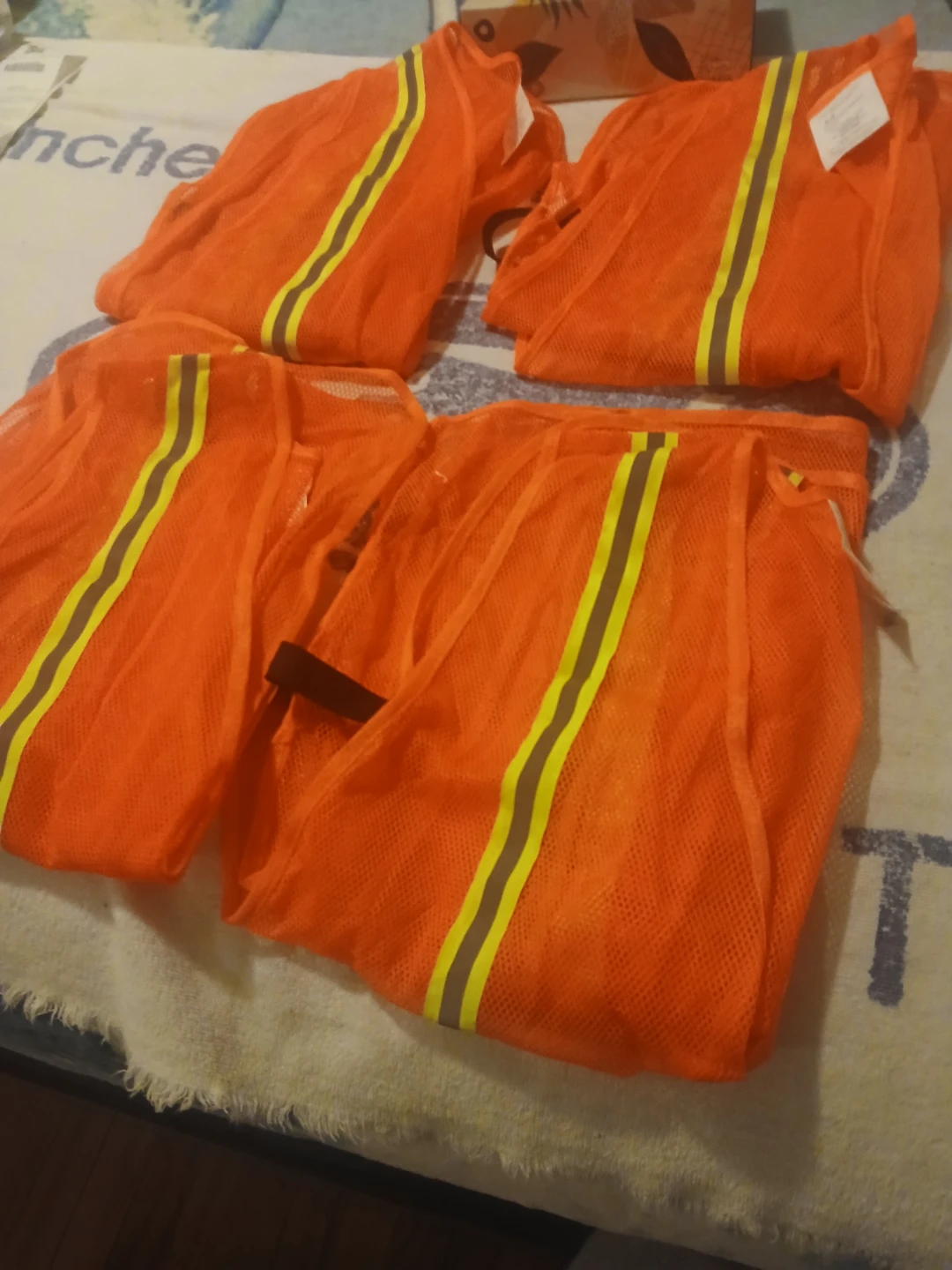 Set of 4 Orange High-Visibility Safety Vests