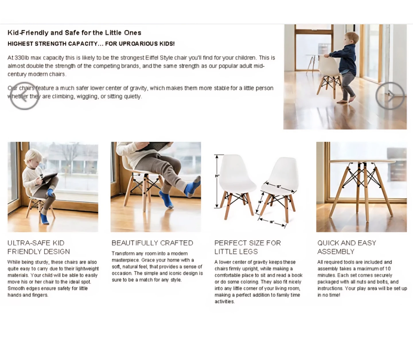 Kid's Modern Dining Table Set with 2 Armless Chairs - photo 2