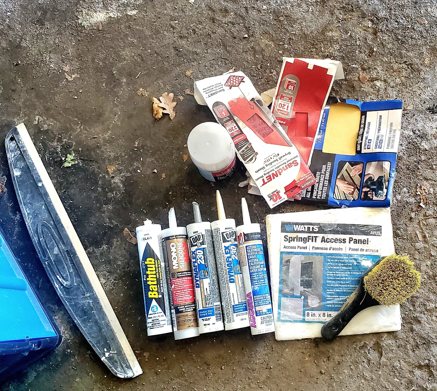 Caulking, Sandpaper, and Access Panel Lot