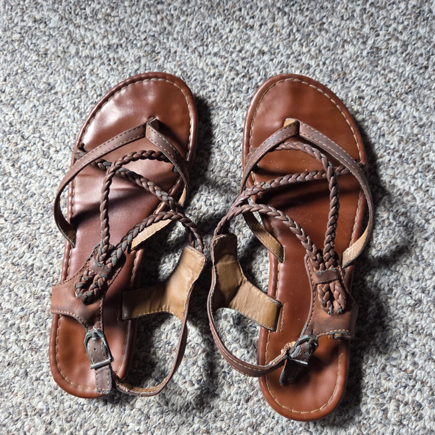 MIA Women's Brown Braided Sandals Size 7