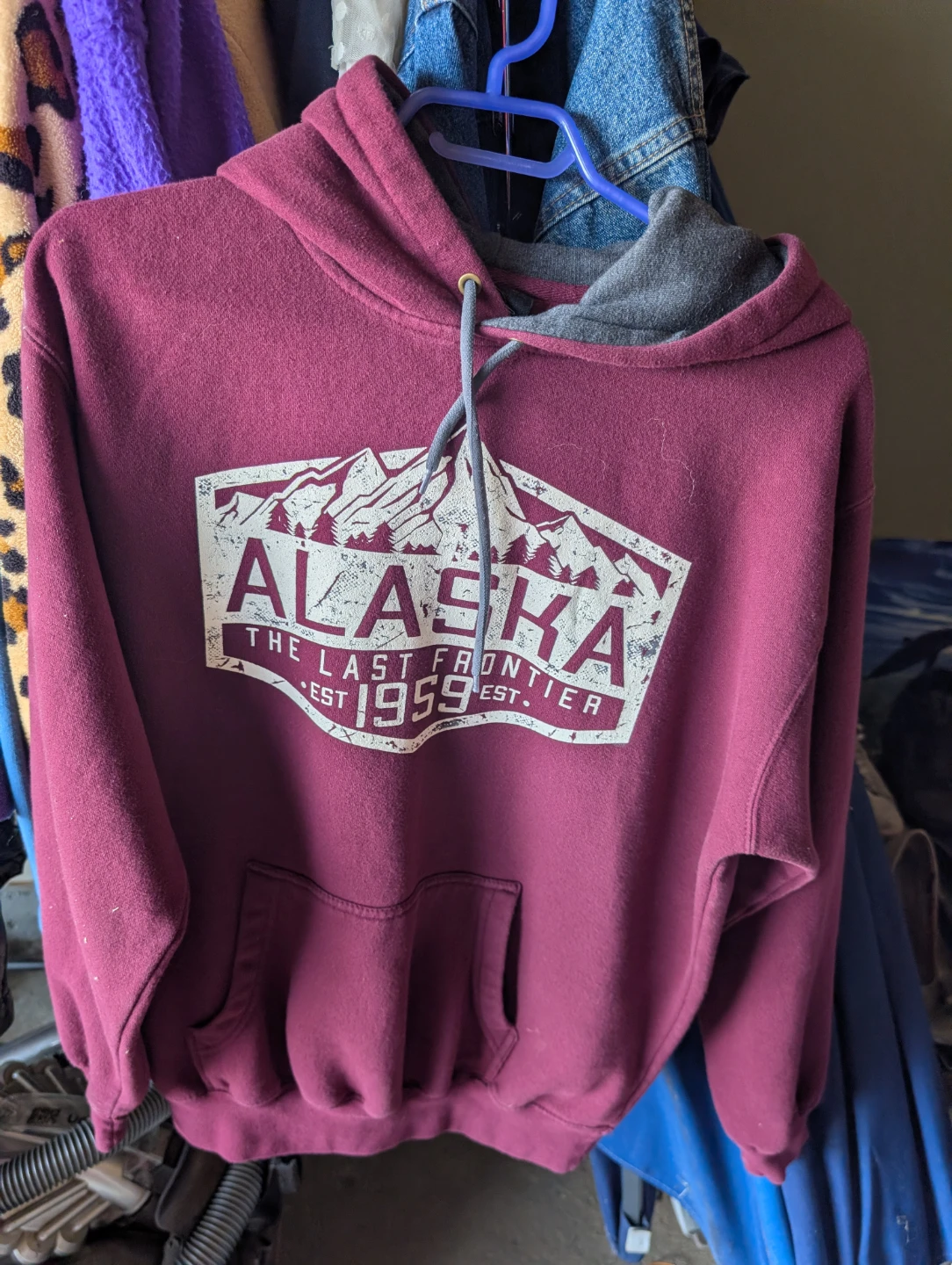 Maroon Alaska The Last Frontier Hoodie
