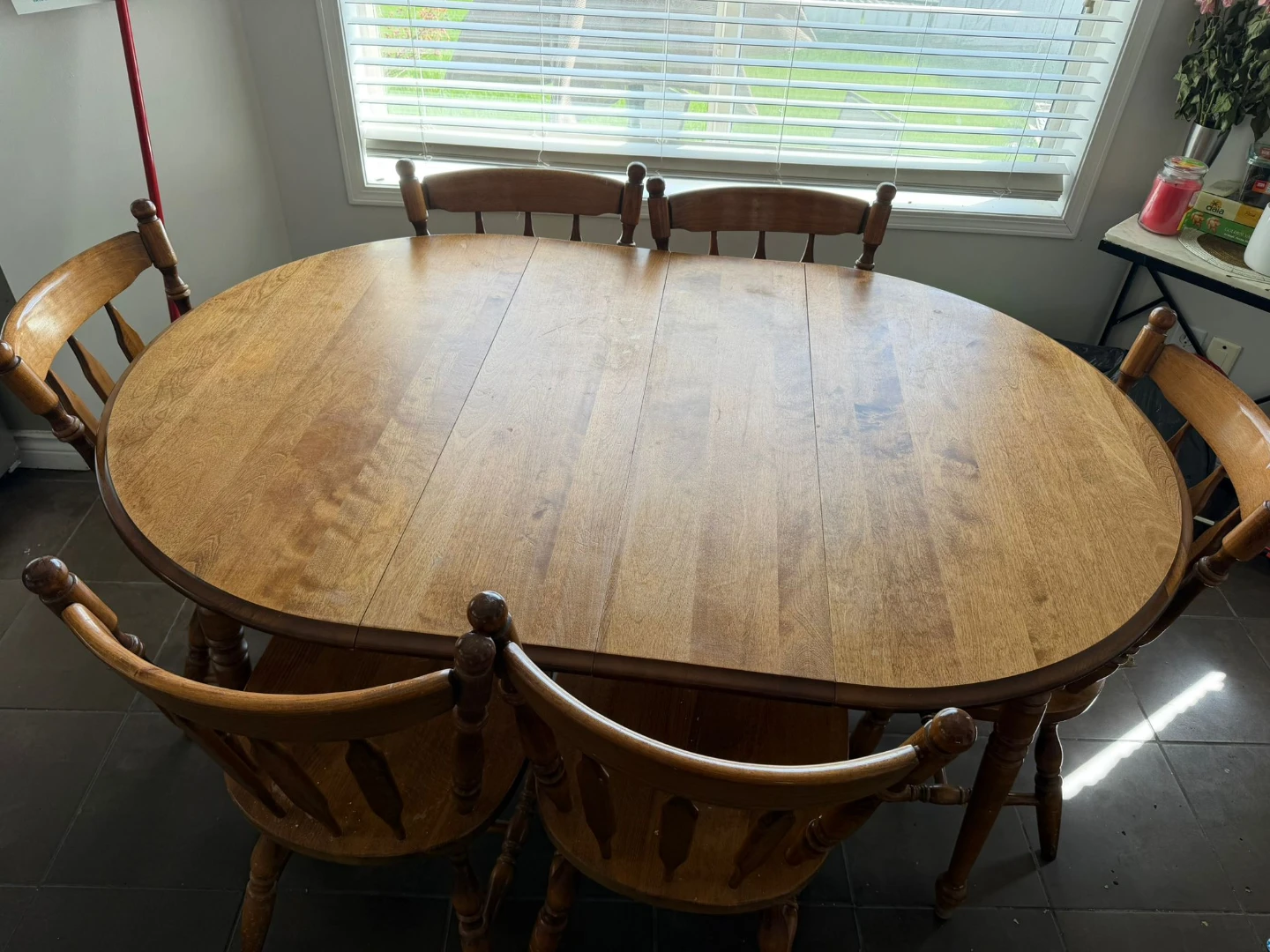 Wooden Oval Dining Table with 6 Chairs - photo 2