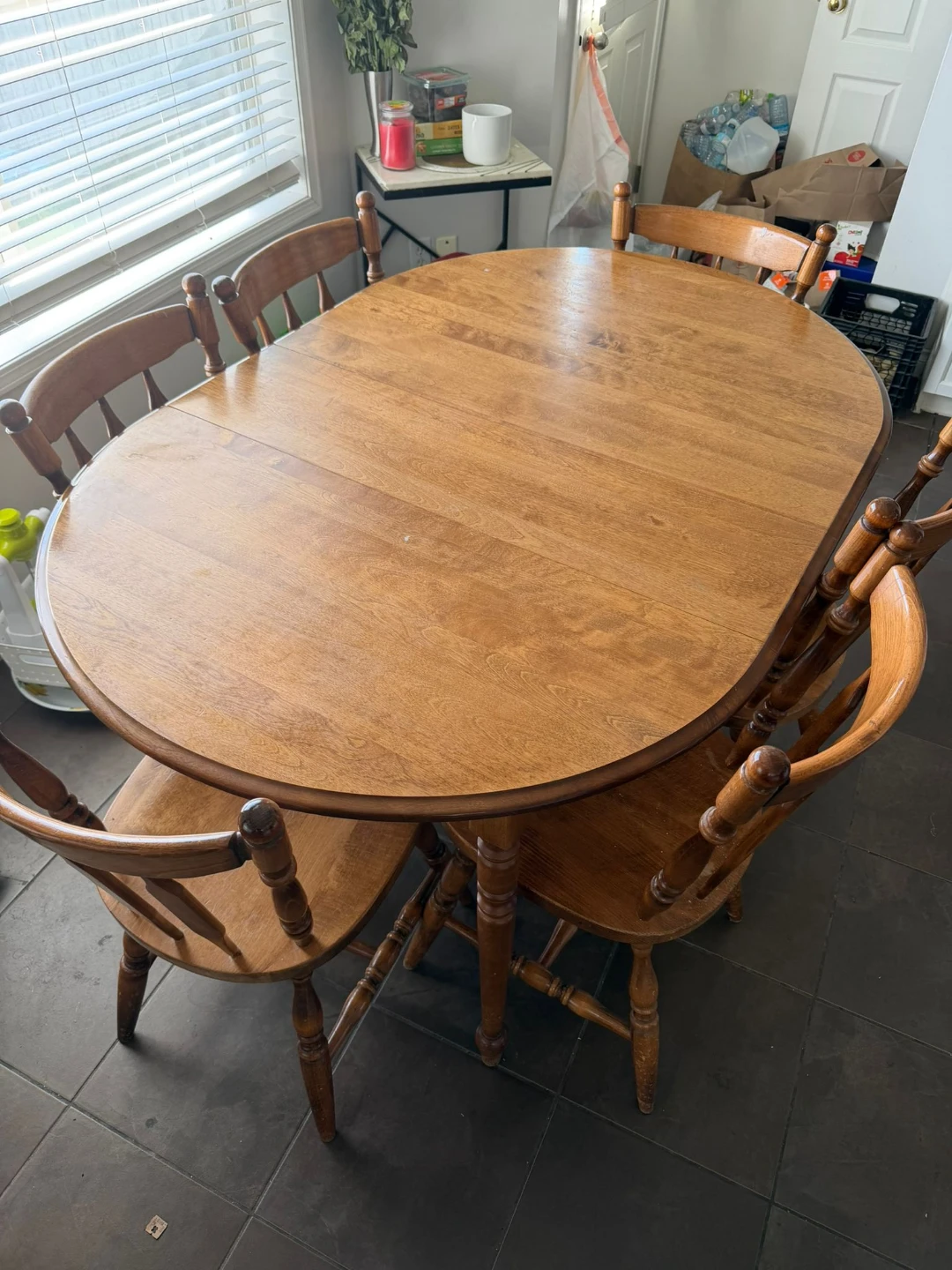 Wooden Oval Dining Table with 6 Chairs - photo 3