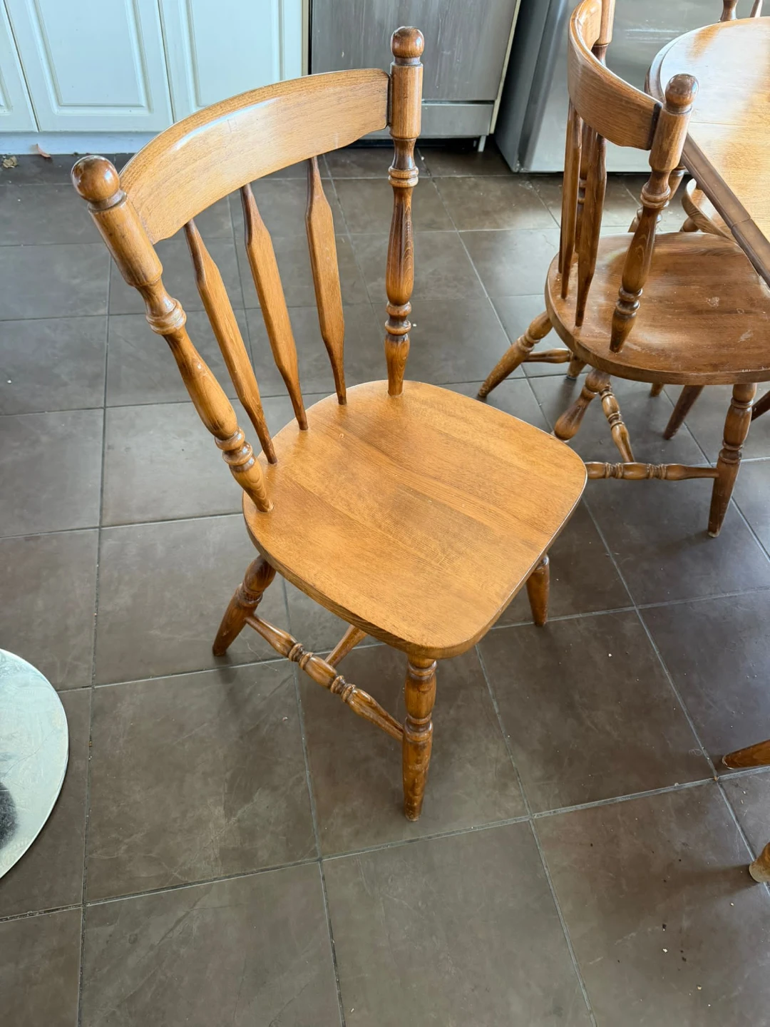Wooden Oval Dining Table with 6 Chairs - photo 4