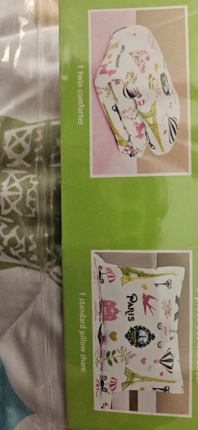 Girls Twin Comforter and Pillow Sham Paris Theme - photo 3