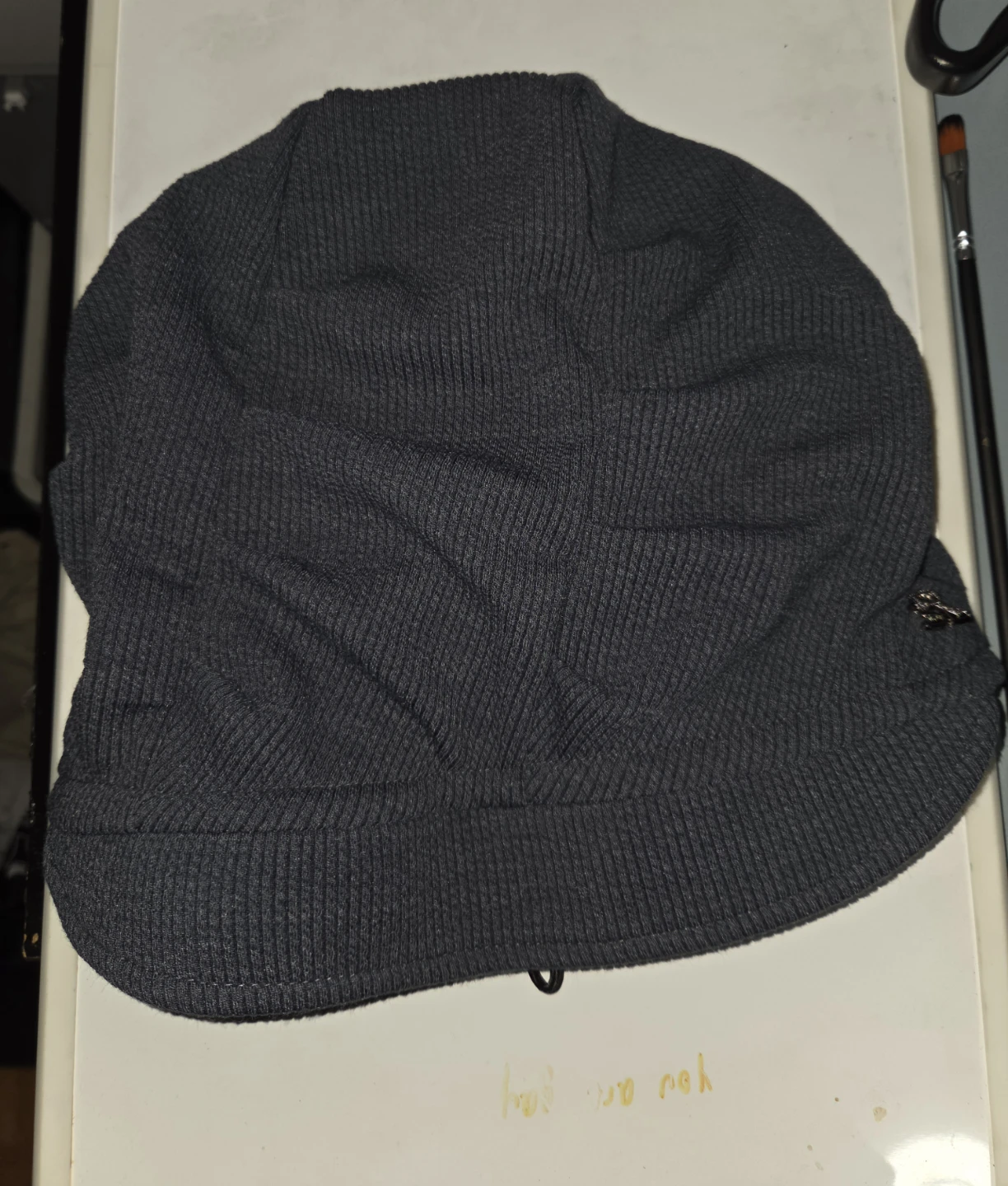 Dark Grey Ribbed Knit Beanie - photo 2