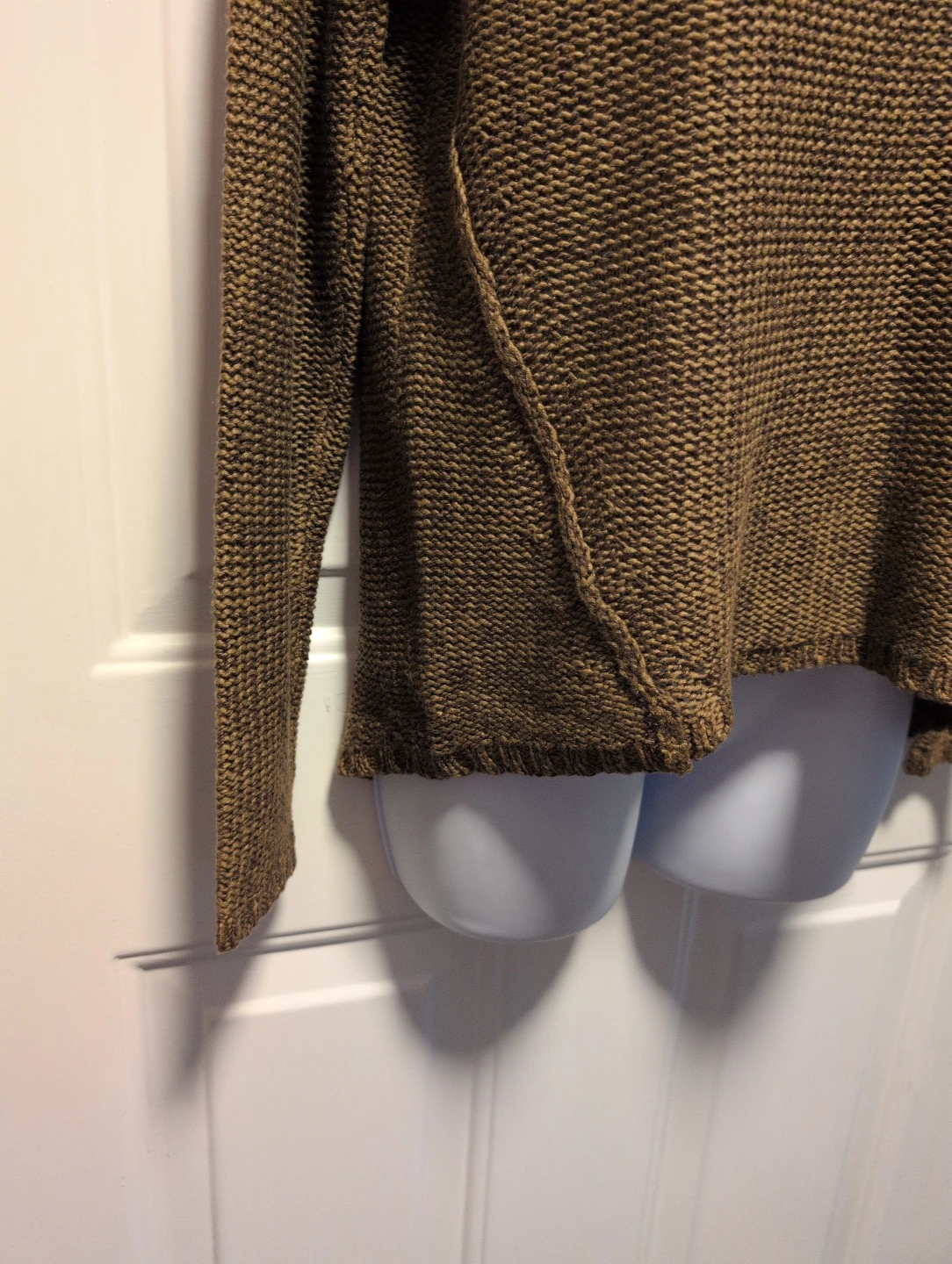 Brown Knit Sweater with Suede Elbow Patches - photo 2