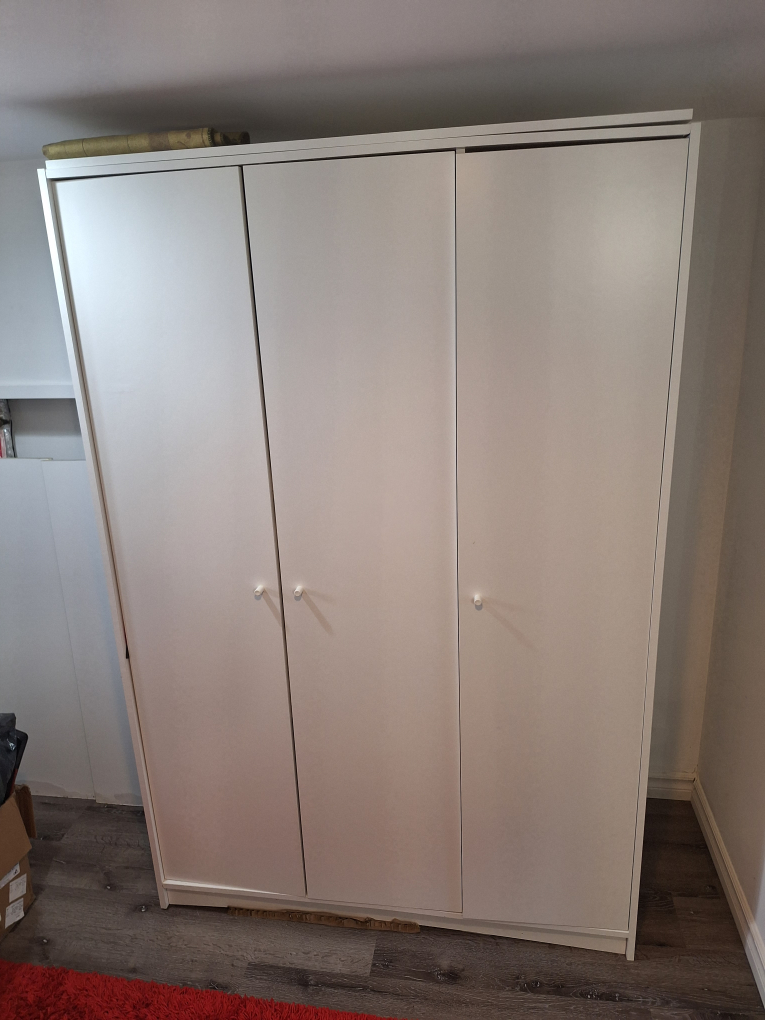 White 3-Door Wardrobe