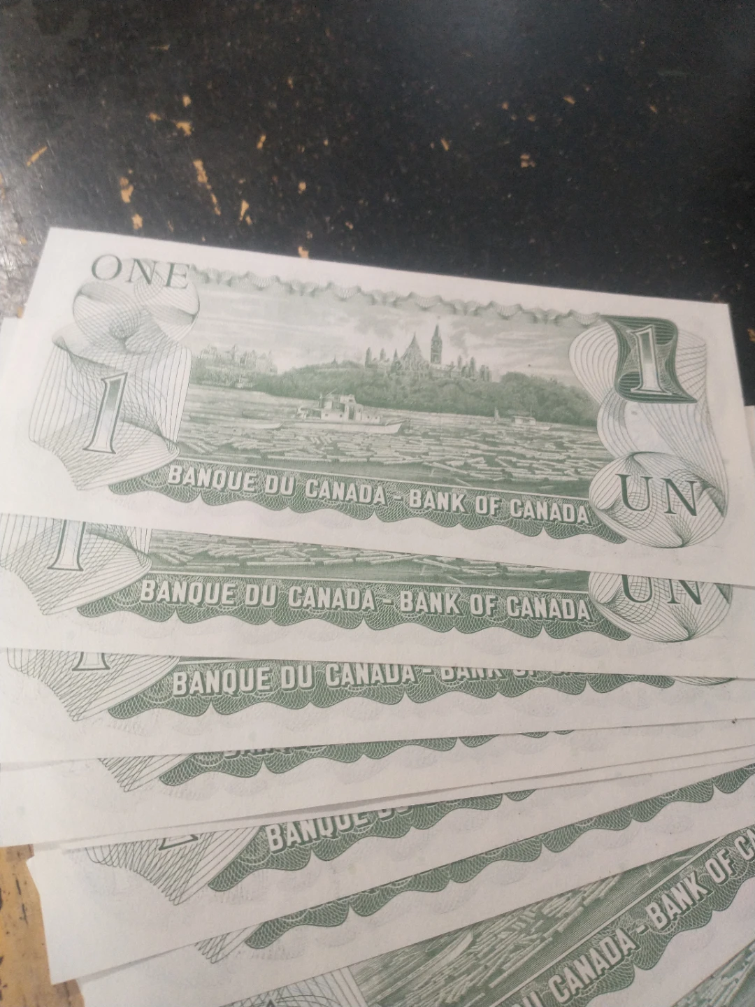 1973 Canada uncirculated $1 ten consecutive banknotes ends ~8884 - photo 5