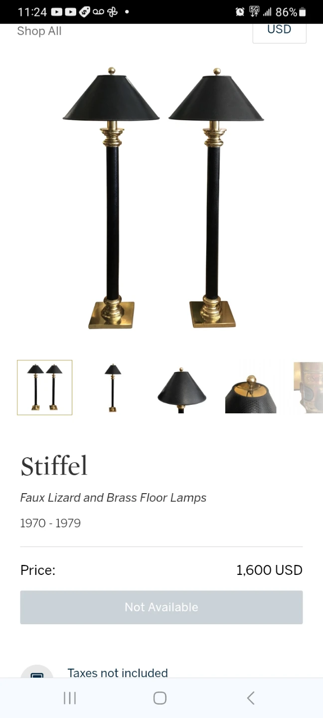 CLASSY STIFFEL FLOOR LAMP Brass/faux leather - photo 2