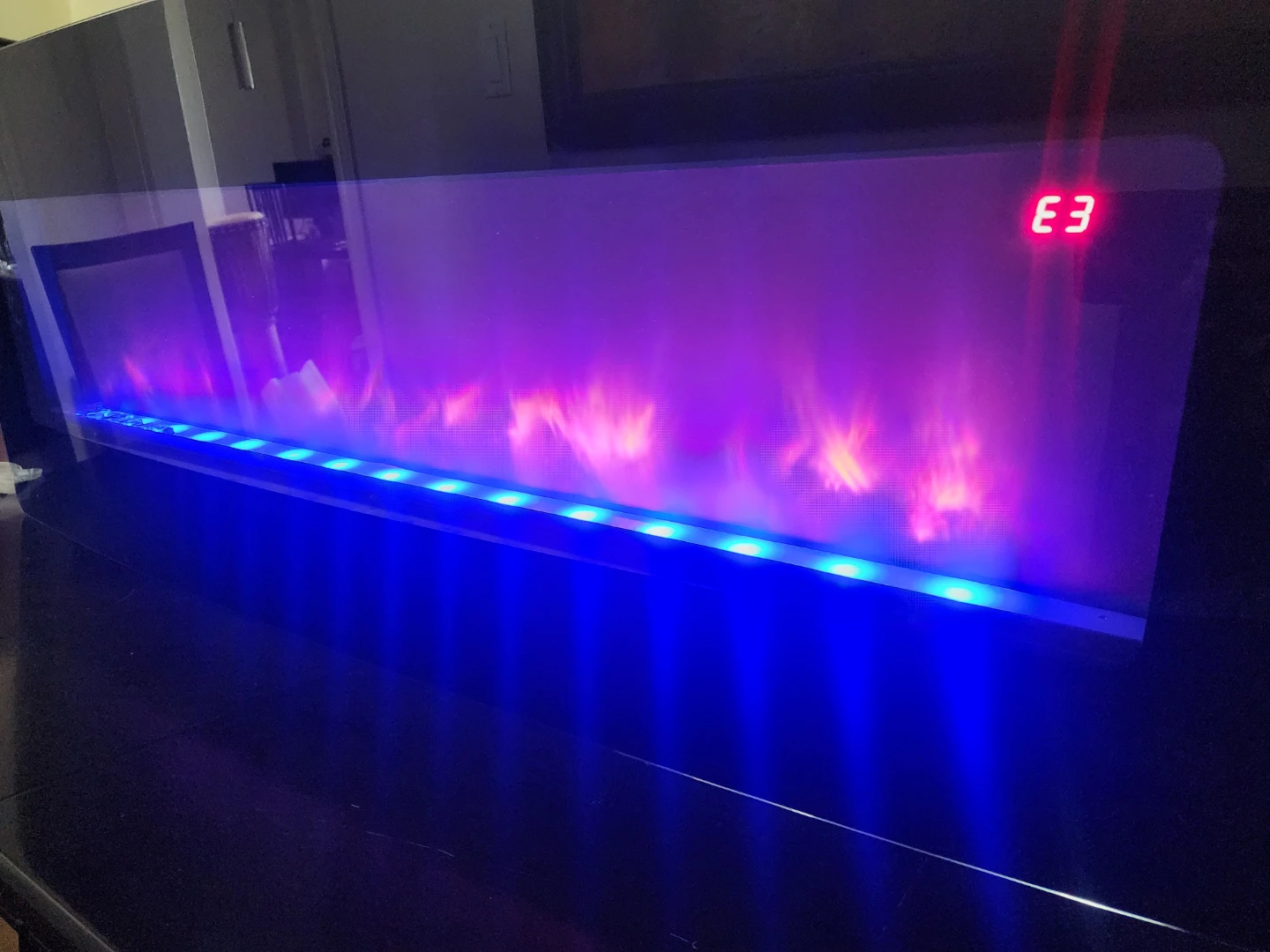 Black Wall Mount Electric Fireplace 48" see description - photo 2