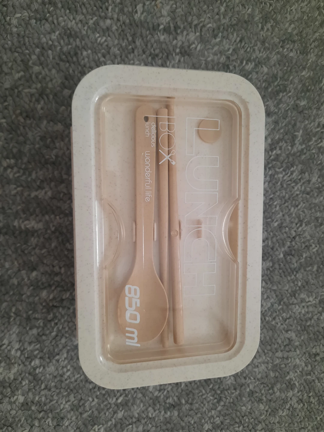 850ml Divided Lunch Box with Spoon