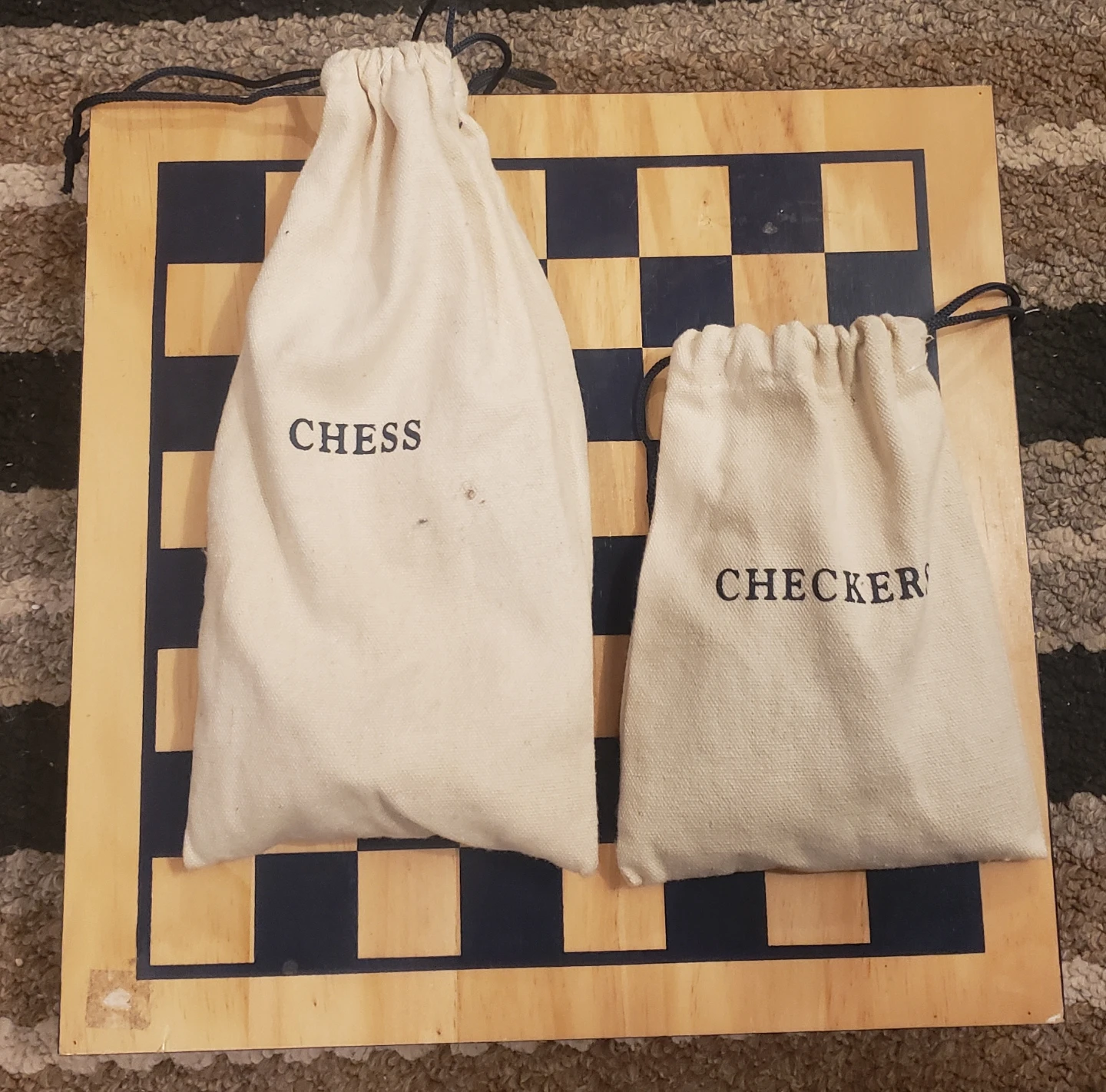 Wooden Chess and Checkers Board Game Set