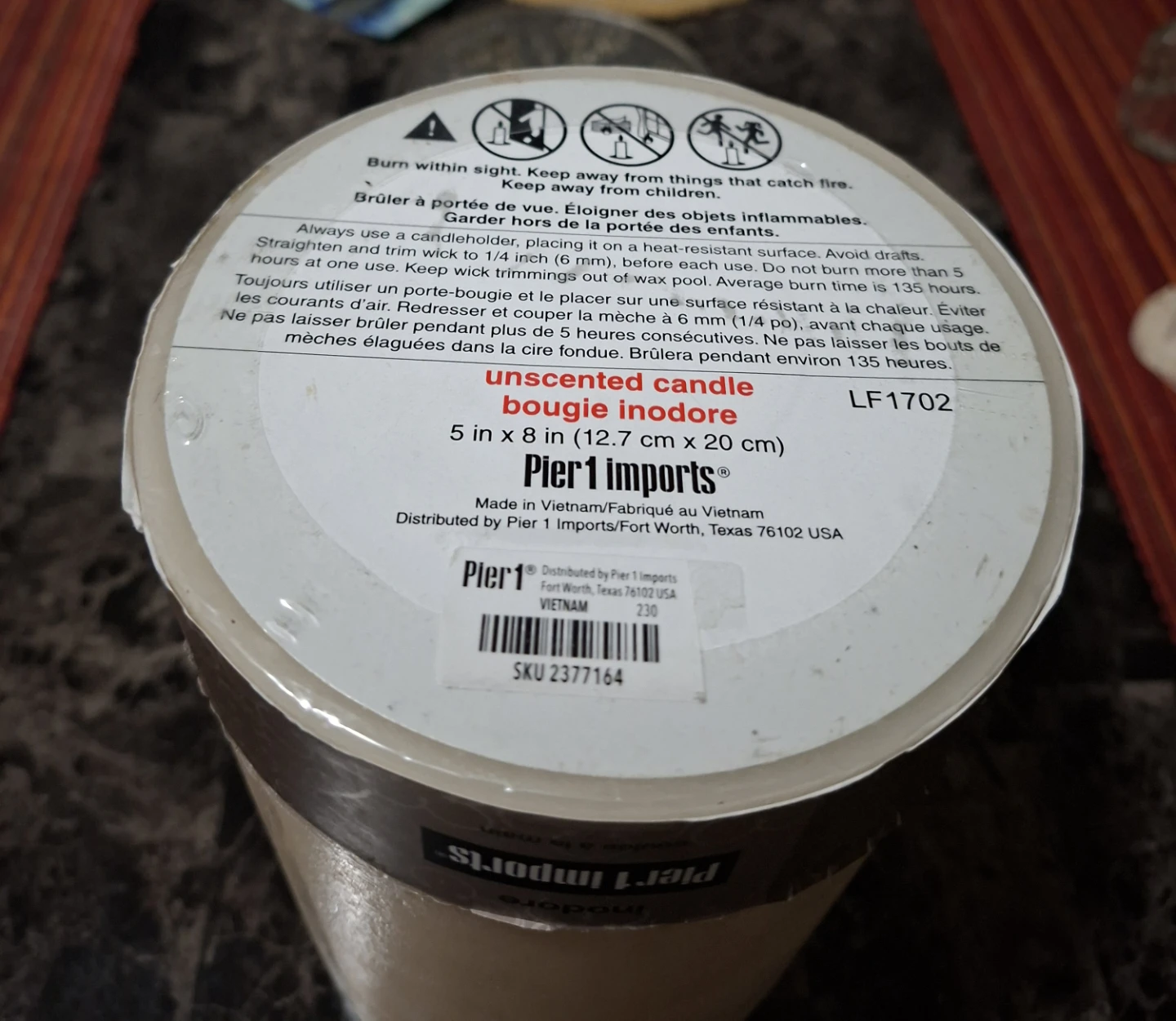 Pier 1 Imports Unscented Candle - 5 x 8 in - photo 5