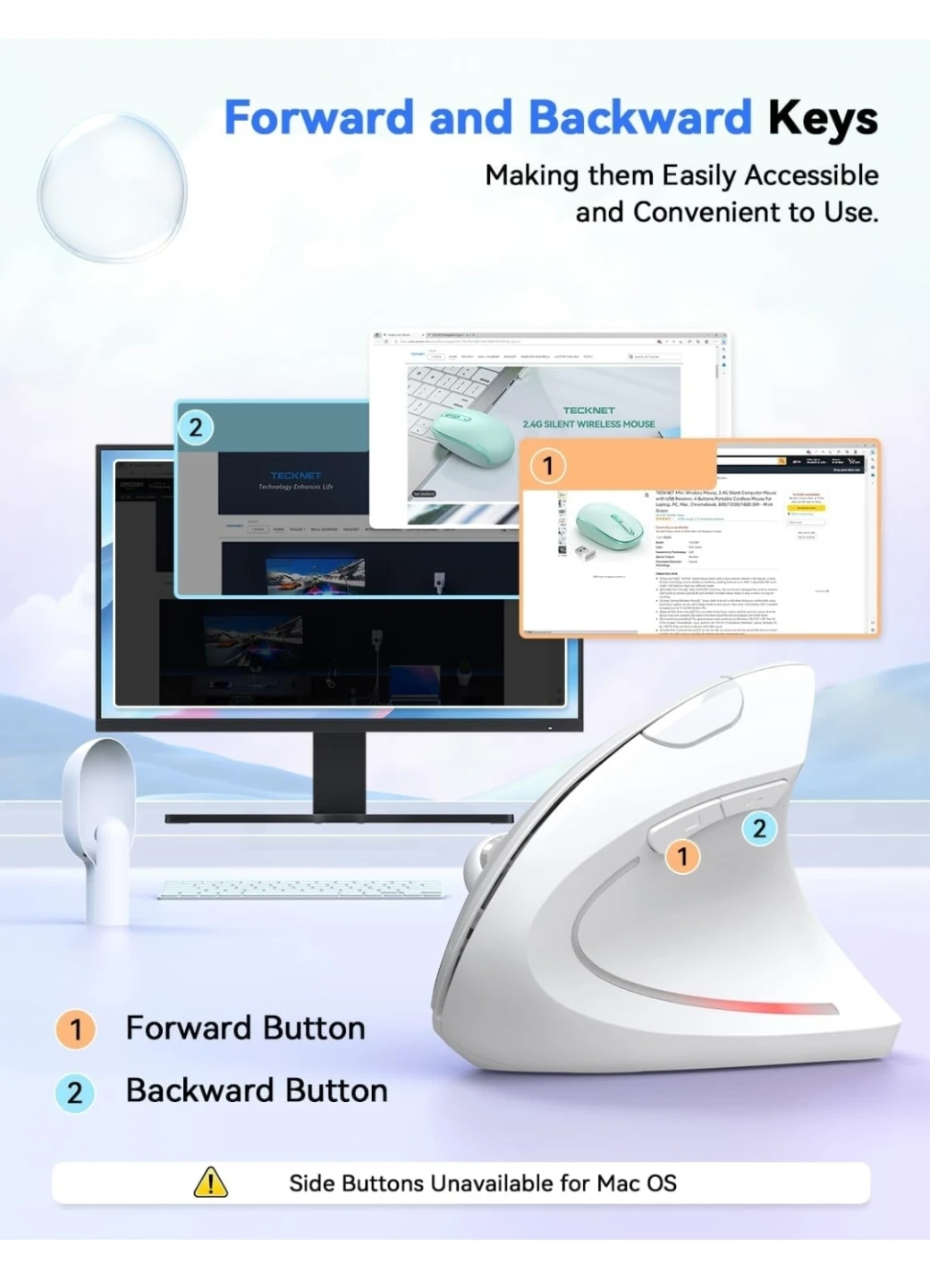 NEW Silent Ergonomic Mouse, 5 modes 6 buttons - photo 5