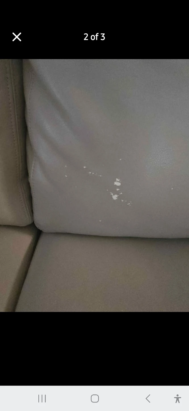 Cream leather loveseat - photo 3