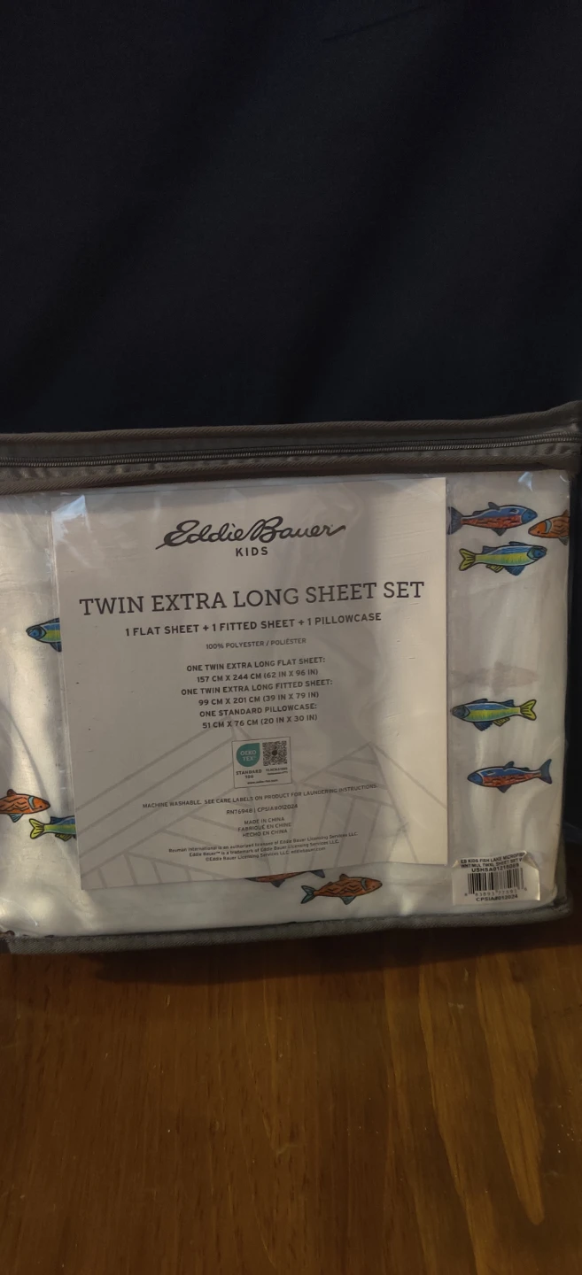 Eddie Bauer Kids Twin Extra Long Sheet Set - Fish Print