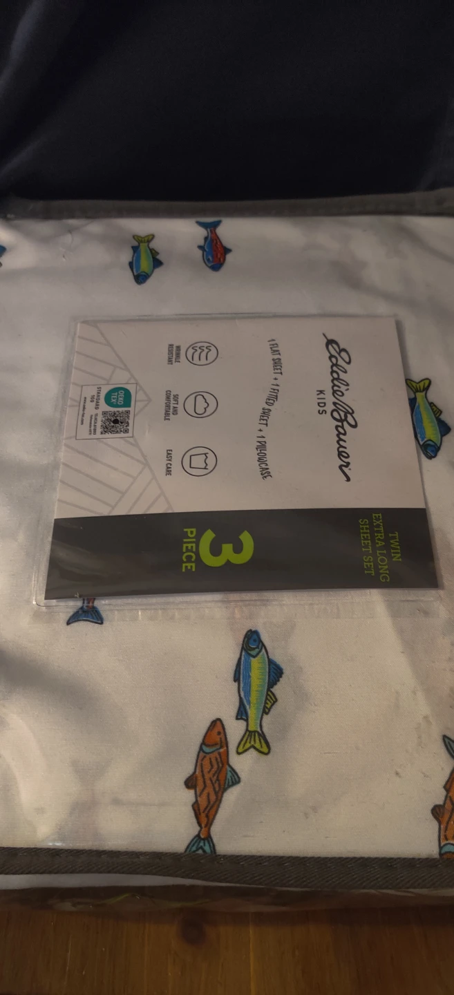 Eddie Bauer Kids Twin Extra Long Sheet Set - Fish Print - photo 3