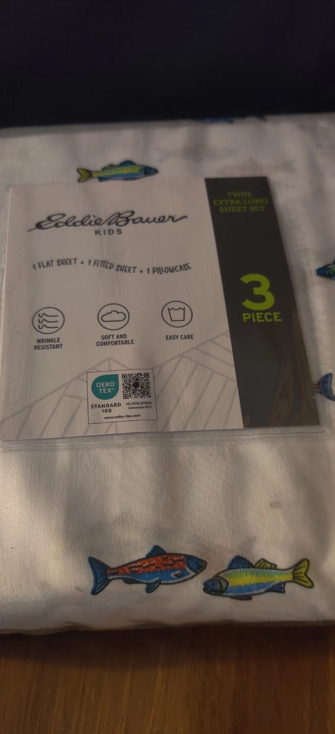 Eddie Bauer Kids Twin Extra Long Sheet Set - Fish Print - photo 4