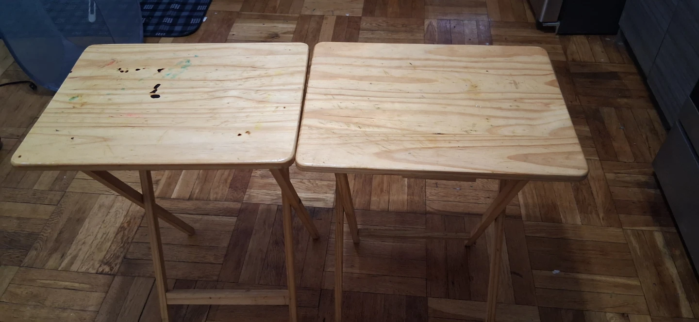 Set of 2 Wooden TV Trays