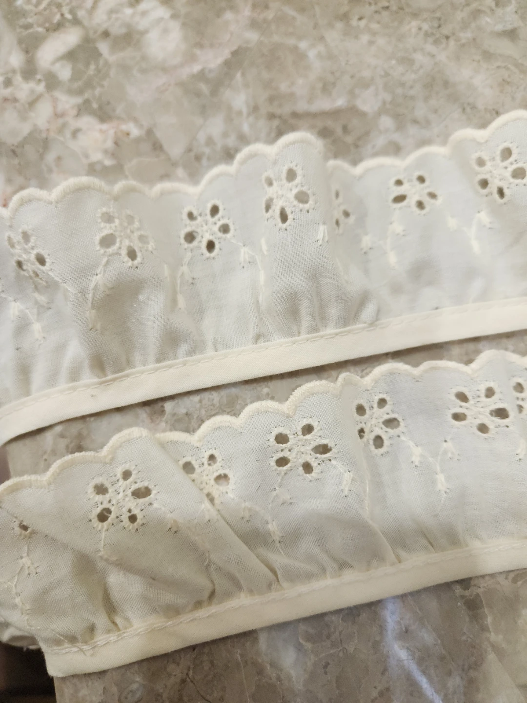 Cream Eyelet Lace Trim - 2 Inches Wide - photo 3