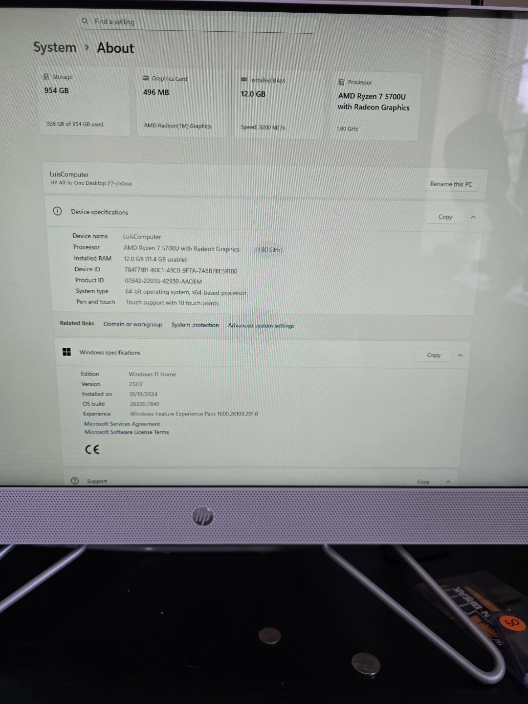HP 27" Touchscreen All-In-One Desktop PC - photo 3