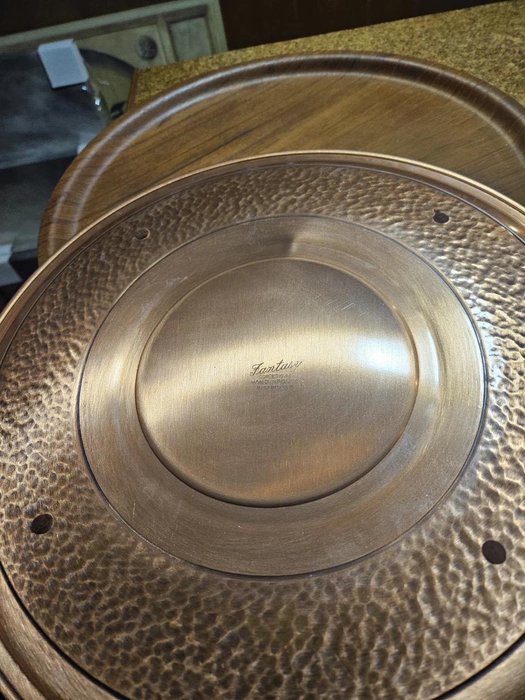 Vintage Copper and Teak Serving Trays - photo 3