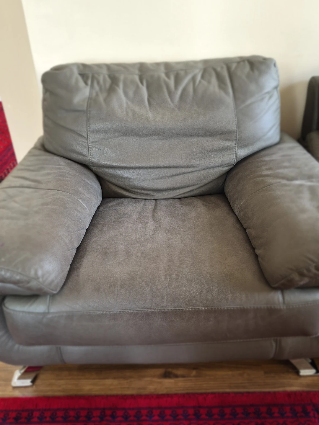 Grey Leather Sofa Set,