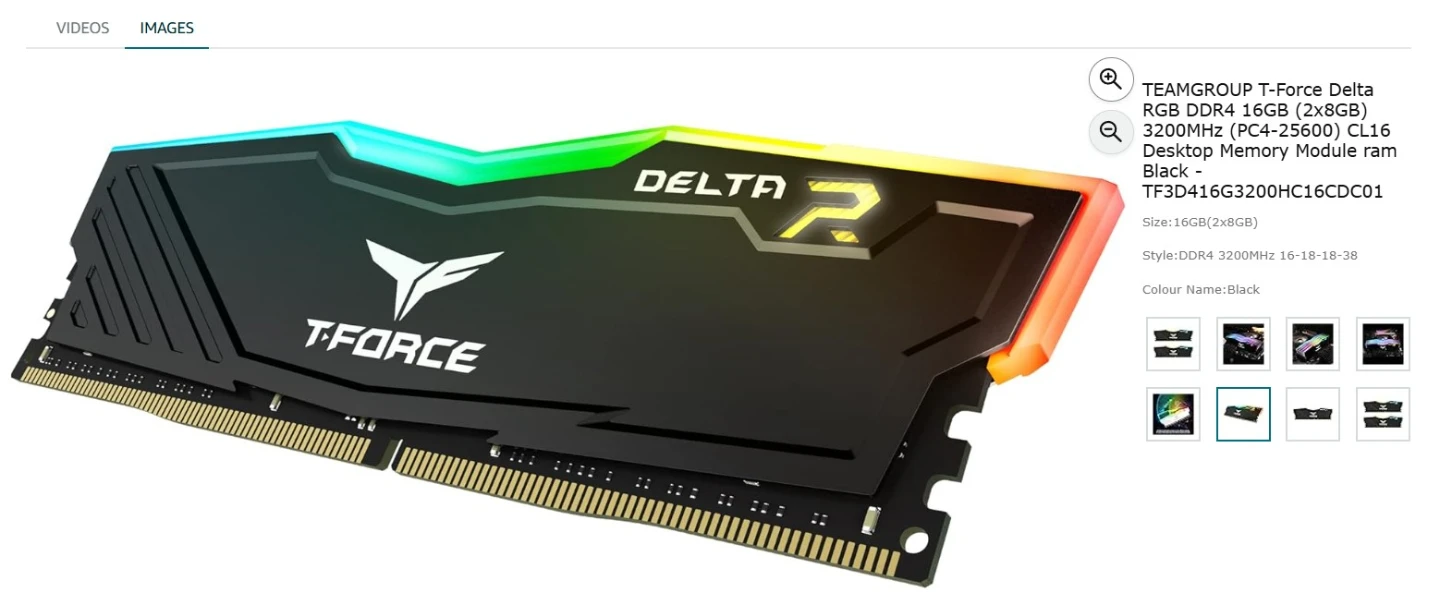T-Force Delta RGB DDR4 16GB (2x8GB) 3200MHz RAM - photo 2