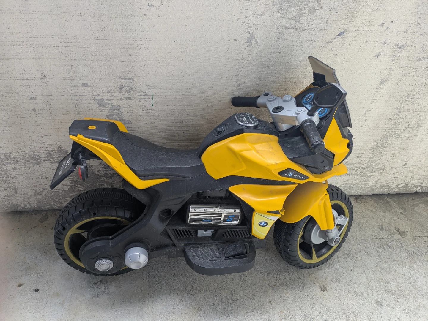 Yellow BMW Ride-On Motorcycle Toy