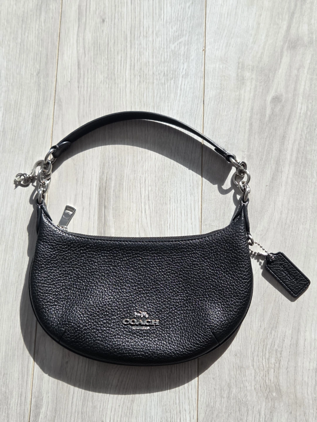 Mini Coach Black Leather Shoulder Bag