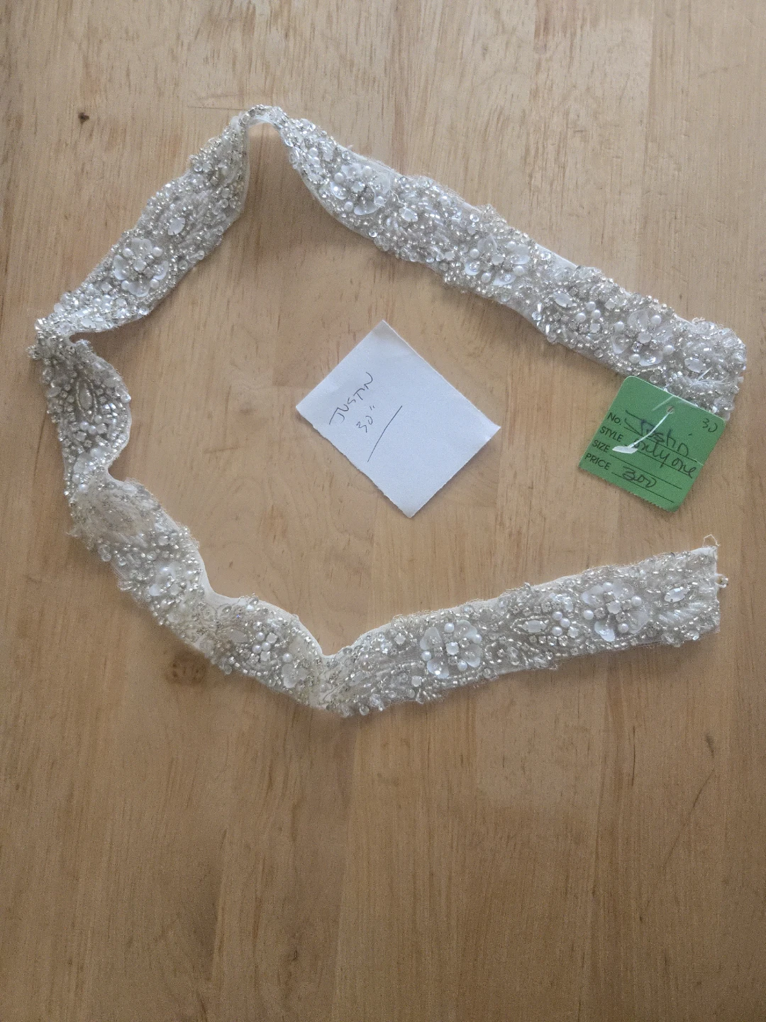 Justin Alexander Beaded Bridal Belt - photo 4