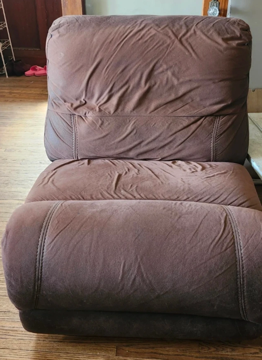 Brown Sectional Couch with Recliner - photo 3
