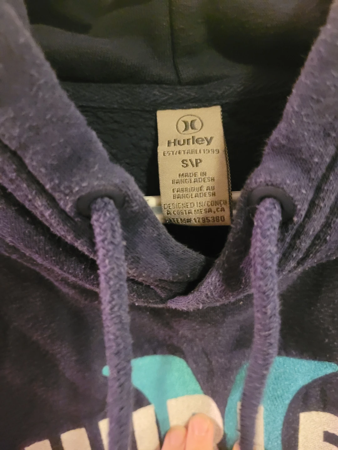 Hurley Navy Blue Hoodie Size S - photo 2